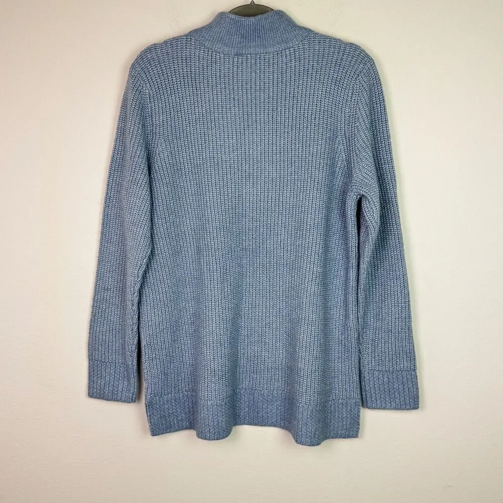 Soft Surroundings Women's Hallie Half Zip Sweater in Faded Denim Size XL NWT - Picture 4 of 9